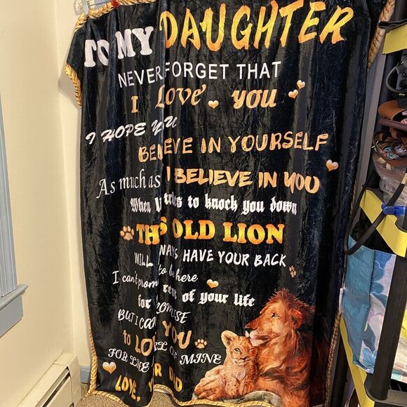 To My Daughter Blanket Gift From Dad Velveteen Plush Fleece Throw Blanket Soft - Picture 6 of 8